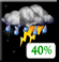 Oblačno, Chance Slabe Rain i Chance Thunderstorms